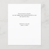 Cartes de remerciement de mariage avec calligraphi (Dos)