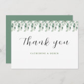 Cartes de remerciement de mariage avec feuillage d (Devant / Derrière)