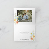 Cartes de remerciement de mariage avec photo de fl (Intérieur)