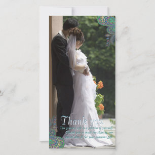 Cartes de remerciement de mariage avec photo Paon