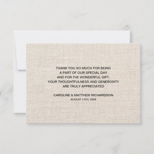 Cartes de remerciement de mariage avec texture de (Dos)