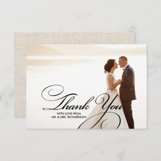 Cartes de remerciement de mariage avec texture de (Devant / Derrière)