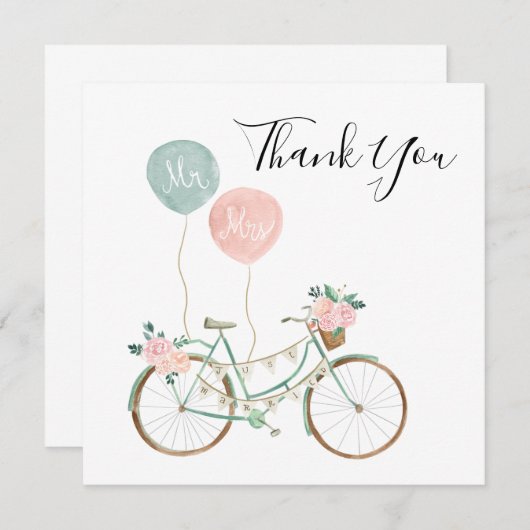 Cartes de remerciement de mariage boho printemps (Devant / Derrière)