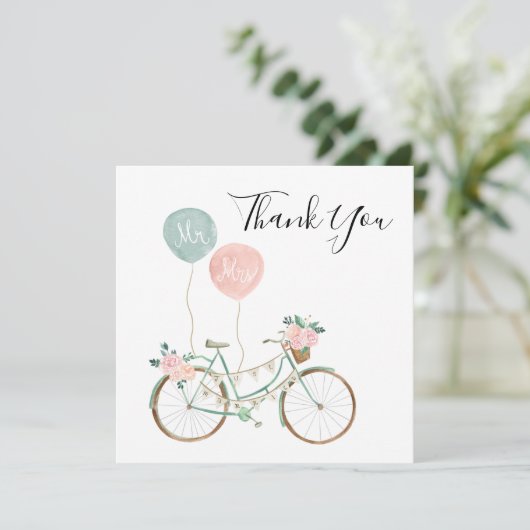 Cartes de remerciement de mariage boho printemps (Debout devant)