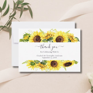 Cartes de remerciement de mariage calligraphiées t