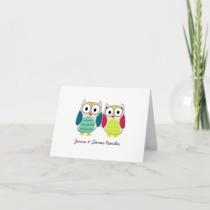 Cartes de remerciement de mariage Chouettes Mignon