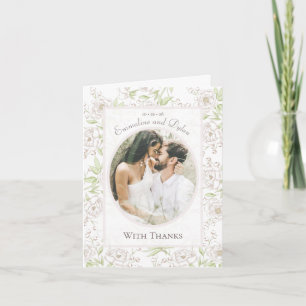 Cartes de remerciement de mariage classiques Rose