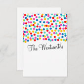 Cartes de remerciement de mariage Confetti (Devant / Derrière)