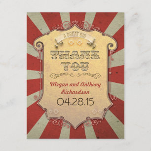 cartes de remerciement de mariage de carnaval