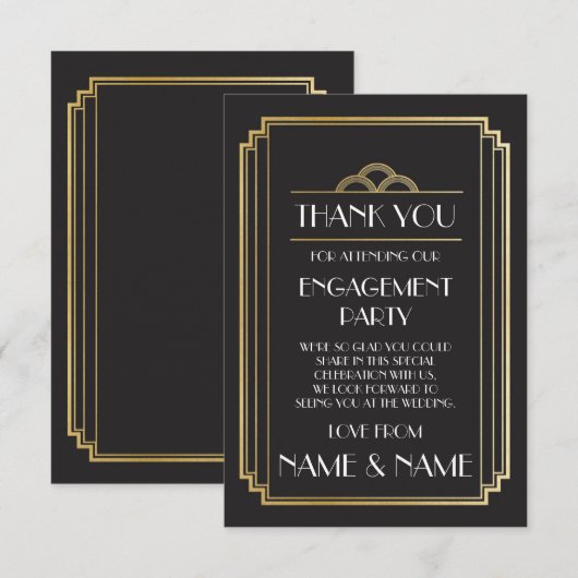 Cartes de remerciement de mariage de fiançailles A (Devant / Derrière)