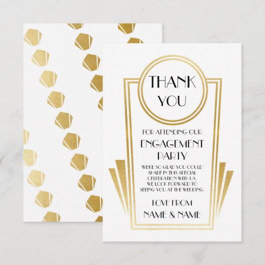 Cartes de remerciement de mariage de fiançailles A (Devant / Derrière)