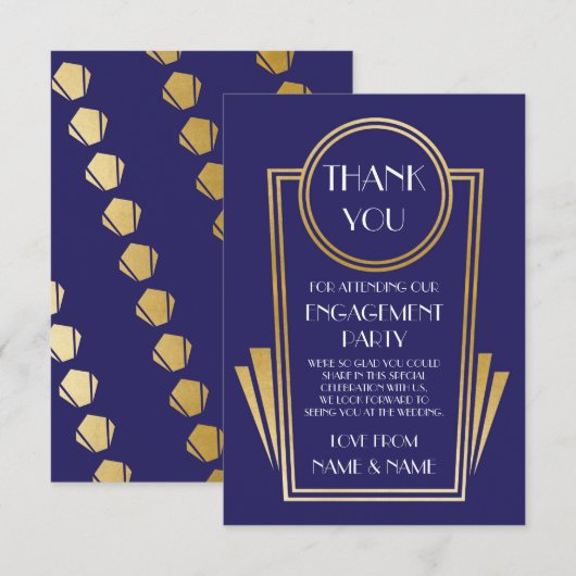 Cartes de remerciement de mariage de fiançailles A (Devant / Derrière)