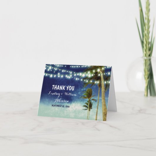 cartes de remerciement de mariage de plage ombre b (Devant)