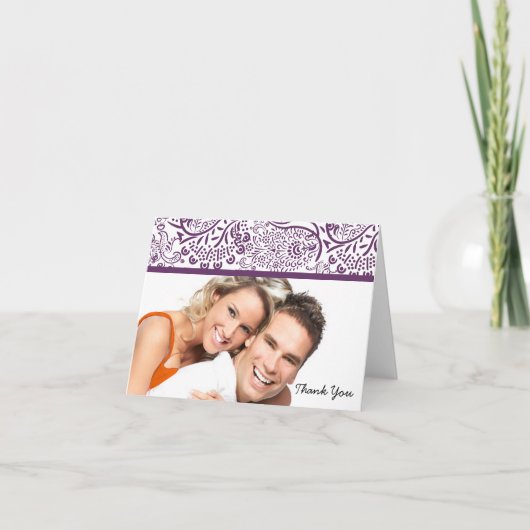 Cartes de remerciement de mariage d'oiseaux de pru (Devant)