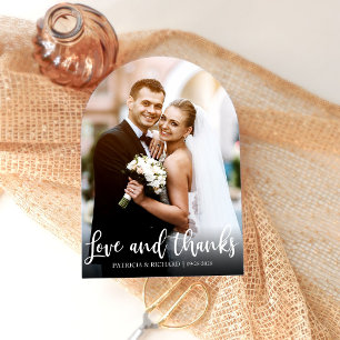 Cartes de remerciement de mariage élégantes Love A