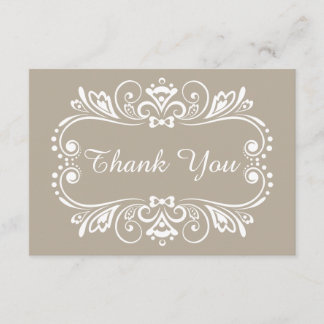 Cartes de remerciement de mariage élégantes Taupe