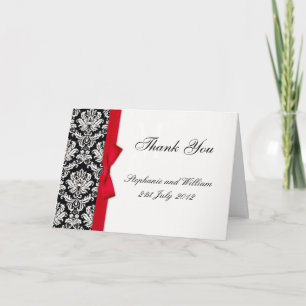 Cartes de remerciement de mariage en damassé à rub
