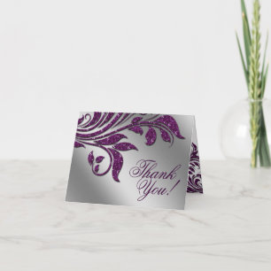 Cartes de remerciement de mariage Feuille Étincell