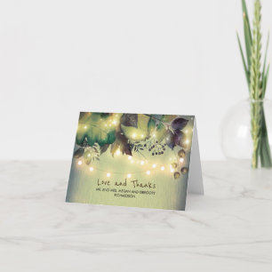 Cartes de remerciement de mariage Feuilles de bois
