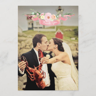 Cartes de remerciement de mariage florales à l'aqu