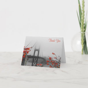 Cartes de remerciement de mariage Golden Gate avec