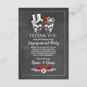 Cartes de remerciement de mariage Halloween Crânes