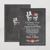 Cartes de remerciement de mariage Halloween Crânes (Devant / Derrière)