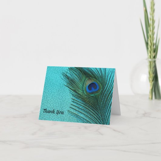 Cartes de remerciement de mariage Metallic Aqua Pe (Devant)