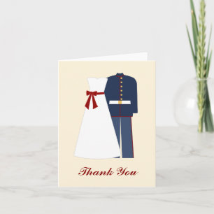 Cartes de remerciement de mariage militaire