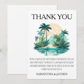 cartes de remerciement de mariage moderne sur la p (Devant / Derrière)