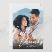 Cartes de remerciement de mariage modernes avec ph (Devant)