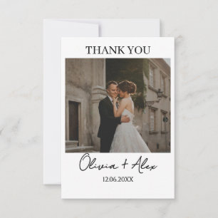 Cartes de remerciement de mariage modernes simples