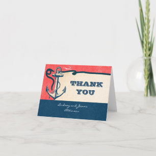 Cartes de remerciement de mariage nautique avec an