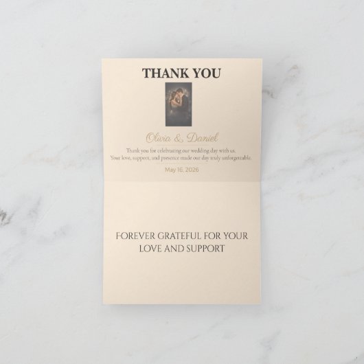 Cartes de remerciement de mariage | Notes élégante (Intérieur)