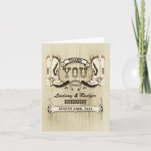 cartes de remerciement de mariage occidental chaus