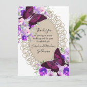 Cartes de remerciement de mariage Papillons en den (Debout devant)