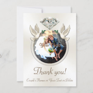 Cartes de remerciement de mariage personnalisées a