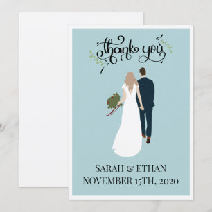 Cartes de remerciement de mariage personnalisées é