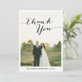 Cartes de remerciement de mariage photo chic (Debout devant)