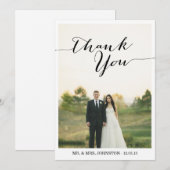 Cartes de remerciement de mariage photo chic (Devant / Derrière)