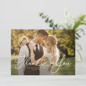 Cartes de remerciement de mariage photo Script Hea (Debout devant)