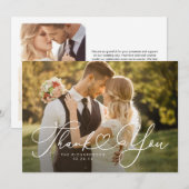 Cartes de remerciement de mariage photo Script Hea (Devant / Derrière)
