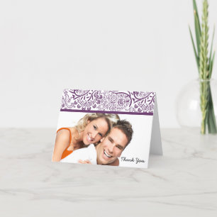 Cartes de remerciement de mariage Plum Love Birds