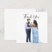 Cartes de remerciement de mariage pour couple inte (Devant / Derrière)