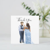 Cartes de remerciement de mariage pour couple inte (Debout devant)