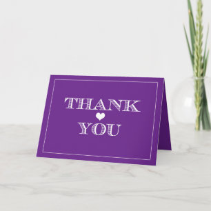 Cartes de remerciement de mariage Purple Cute Hear