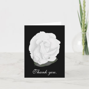 Cartes de remerciement de mariage Rose Blanche sur