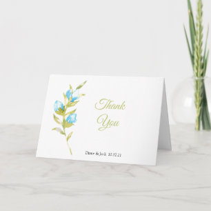 Cartes de remerciement de mariage Rose Bouquet Ble