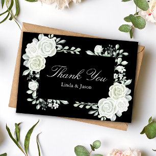 Cartes de remerciement de mariage Roses blanches g