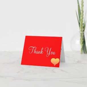 Cartes de remerciement de mariage rouge cœur de co